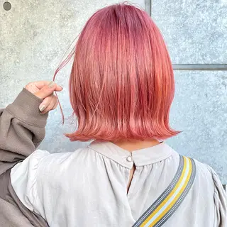 ミディアム カラー 癖毛救済✂️ボブ /髪質改善ストレートのヘアスタイル