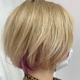 ショート 優花/ハイトーン /デザインカラーのヘアスタイル