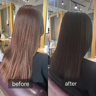 セミロング カラー Saki💛心斎橋 レイヤー/艶髪のヘアスタイル