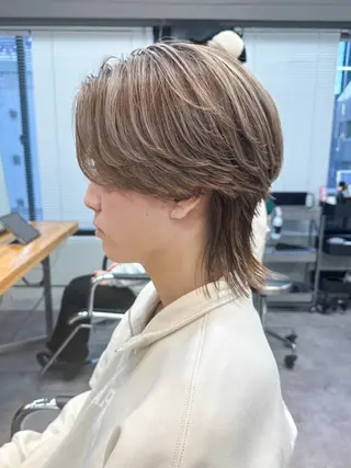 ミディアム カラー メンズ メンズパーマ メンズ特化ryoのヘアスタイル
