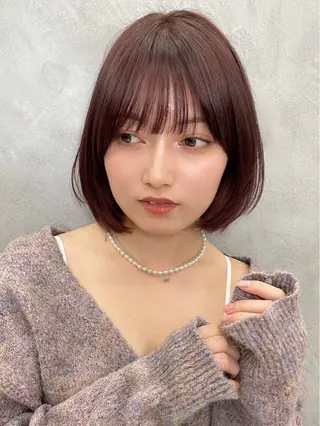 ショート カラー レイヤー/暖色カラー /パーマ/落合 歩夢のヘアスタイル