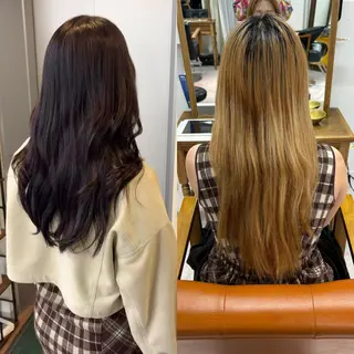 ロング カラー なんば🍓 似合わせカラー🐬のヘアスタイル