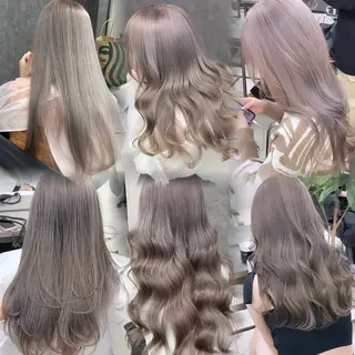 ロング カラー ミルクティー・ピンク 甘モテカラー/emaのヘアスタイル