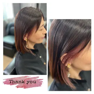 ミディアム カラー ヤマモト ヒロミのヘアスタイル