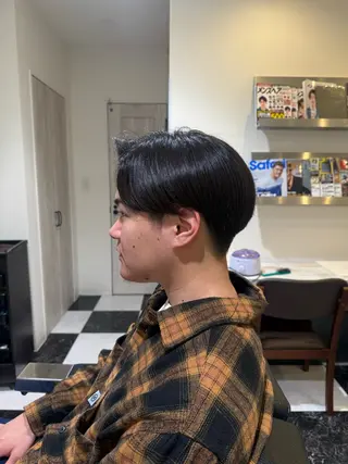 ミディアム メンズ 似合わせカットパーマ 長峯丈士のヘアスタイル