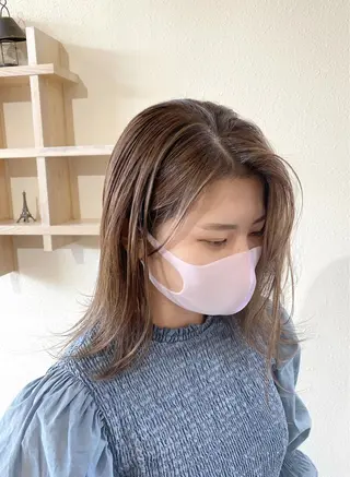 ミディアム カラー 中川 茜里のヘアスタイル