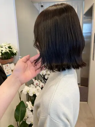 ミディアム ✨色持ちの良い艶 カラー✨蟹江真世のヘアスタイル