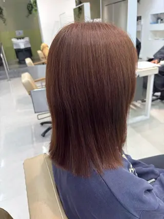 ミディアム カラー ニュアンスパーマ/ フェザー/マッシュのヘアスタイル