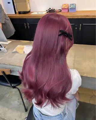 ロング カラー 🌷ラベンダーピンク 顔まわり🌷ねいろのヘアスタイル