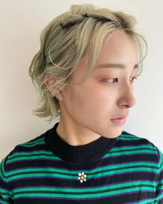 ショート カラー レイヤー・ハッシュ ・ウルフカット/川崎のヘアスタイル