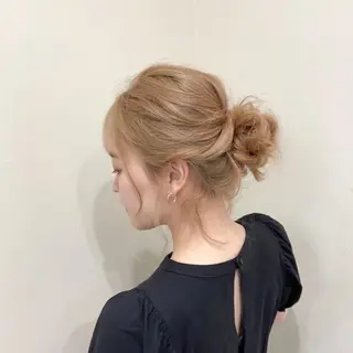 ミディアム ヘアアレンジ ワタナベ リリコのヘアスタイル