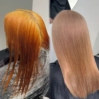 ミディアム カラー ヘアアレンジ 【🥀履歴修正🥀】 ハイトーン職人/拓真のヘアスタイル