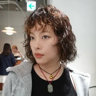 ショート パーマ ヘアアレンジ 🌐サトウ リョウ🌐のヘアスタイル