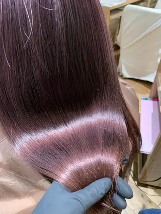 ロング カラー 近鉄奈良 カラー　うのさくらのヘアスタイル