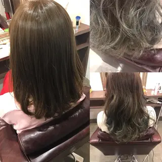 ミディアム カラー レイヤーカット匠 イソザキノリユキのヘアスタイル
