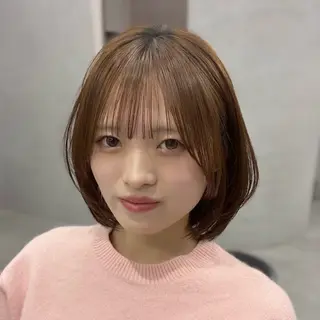 ミディアム SUZUNO🤎ボブ レイヤー🫧顔周りのヘアスタイル