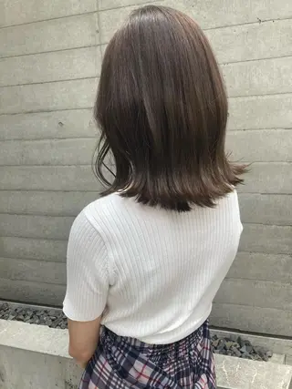 ミディアム ✨色持ちの良い艶 カラー✨蟹江真世のヘアスタイル