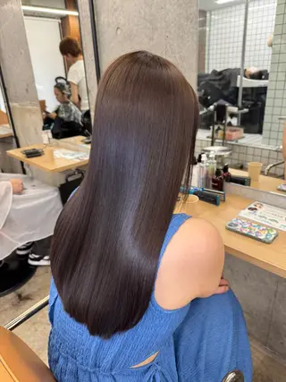 ロング 縮毛矯正×髪質改善× 艶髪カラー 吉原和磨のヘアスタイル