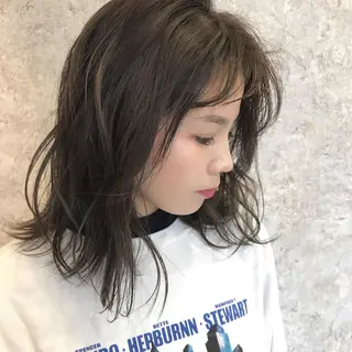 セミロング カラー HARUNA/ミセス 大人ショートヘアのヘアスタイル