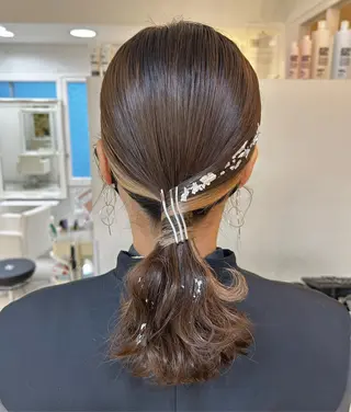 ミディアム カラー ヘアアレンジ マツエク・マツパ アイブロウ 透明感カラー🫧ヘア セット🫧松本菜月の眉毛・アイブロウイメージ