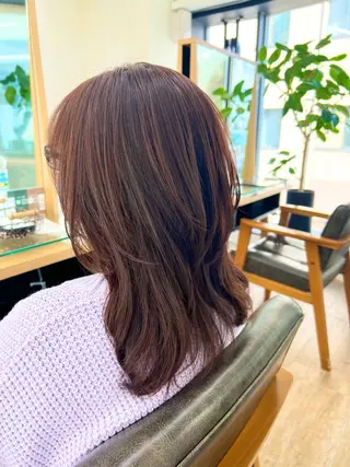 セミロング カラー パーマ/ハイライト 💙鶴岡 愛💙のヘアスタイル