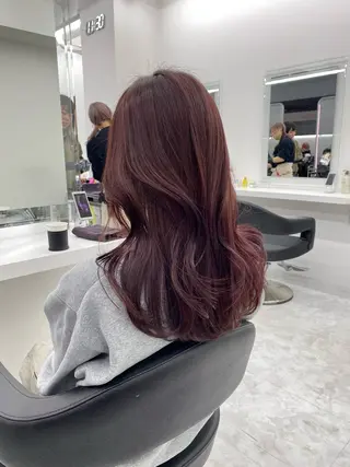 セミロング カラー 💖似合わせカラー レイヤー💖縮毛矯正のヘアスタイル