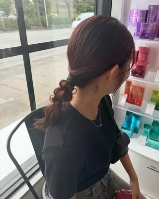 セミロング ヘアアレンジ ヤマグチ ユキナのヘアスタイル