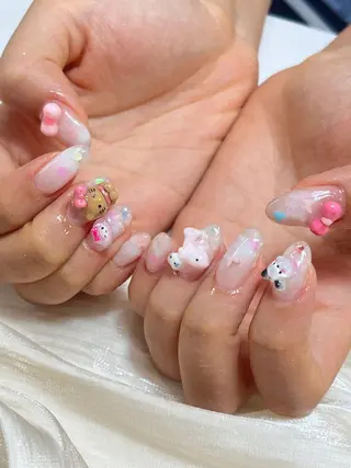 ネイル candy nail 韓国風ワンホンネイルのネイルデザイン
