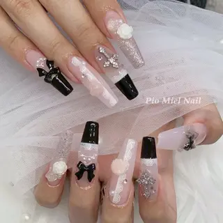 ロング カラー HANA 長さだしのネイルデザイン