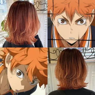 ミディアム カラー インナーカラー 推し ブリーチ  髪質改善のヘアスタイル