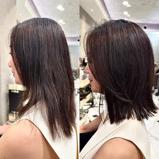 ミディアム 頭から整える美容師 松田のヘアスタイル