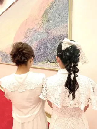 ヘアアレンジ 酸性ストレート/ブリ ーチなしWカラー河本のヘアスタイル