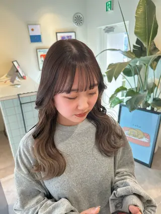 ロング カラー HANAME 原宿美容室のヘアスタイル