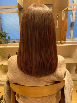 セミロング カラー 【髪質改善】【美髪】 【ツヤ髪】ほしのちりのヘアスタイル