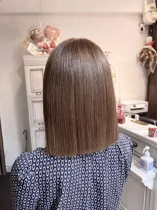ミディアム カラー 髪質改善で 憧れの潤艶美髪にのヘアスタイル