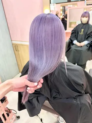 セミロング カラー ❄️💛エクステ ブリーチ❄️yukiのヘアスタイル