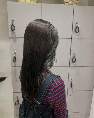 セミロング カラー レイヤー/透けカラー アレンジ/篠崎渚彩のヘアスタイル