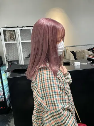 セミロング カラー ヘアアレンジ 艶ハイトーン/ヘア アレンジAYAKAのヘアスタイル