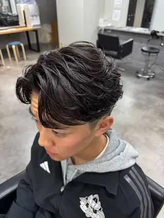 セミロング パーマ メンズ 立川韓国メンズヘア ニュアンスパーマ安井のヘアスタイル