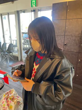 ミディアム カラー 🤎韓国ヘア ベージュ まゆか🤎のヘアスタイル