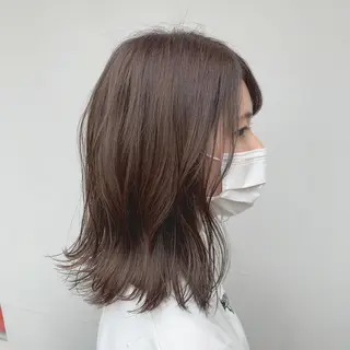 ミディアム カラー hub hair レイヤー/透明感のヘアスタイル