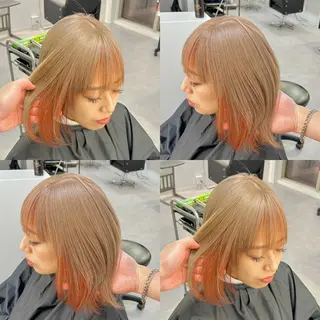 ショート カラー ブリーチ&エクステ 🥀ケアカラー特化のヘアスタイル