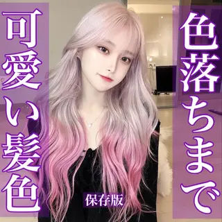 セミロング カラー 2次元カラー/ ブリーチMANATOのヘアスタイル