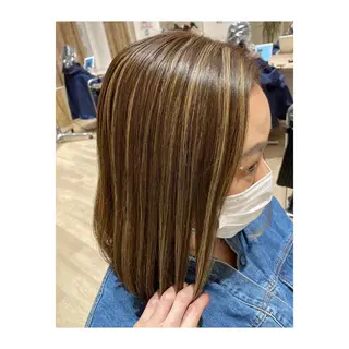 ミディアム 前田 梨沙のヘアスタイル