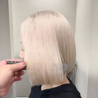 ミディアム カラー ✨ブリーチ支持No1 複雑履歴修正/舘岡のヘアスタイル