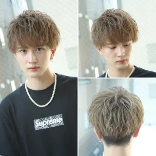ショート カラー パーマ ヘアアレンジ メンズ 【メンズヘアの匠】 タニ 心斎橋 アメ村のヘアスタイル