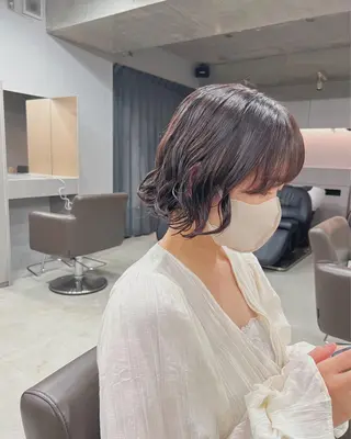 カラー パーマ ボブパーマコテ巻き風 パーマNo1深江秀平のヘアスタイル