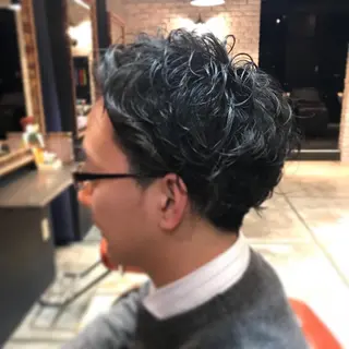 ショート パーマ メンズ 縮毛矯正×髪質改善 店長　DAITOのヘアスタイル