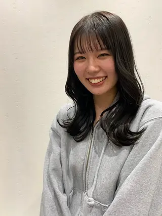 ミディアム カラー ✨コテ巻き風パーマ ✨川合佑哉のヘアスタイル