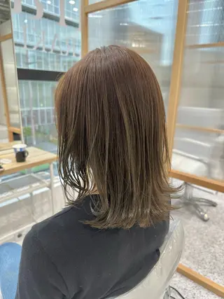 ミディアム カラー 縮毛矯正💎髪質改善 レイヤー✨山内健太郎のヘアスタイル